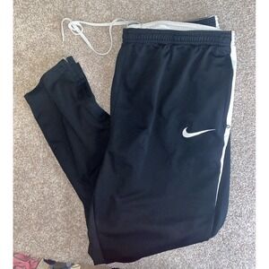 Nike Running Track Athletic Pants Men XXL Black Gym Workout Dri Fit Adjustable